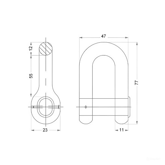 Скоба якорная с винтовым пальцем, 12 мм