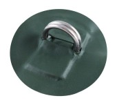 Кольцо D-образное двойное, малое, с зеленой накладкой