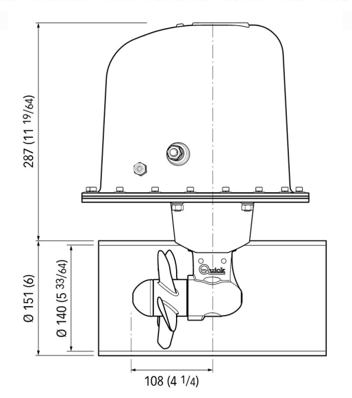 Подруливающее устройство Quick, D140mm, 40KGF, 12 В, (TCD2042 - TCDEX06 - CARTER -2 FUSES)
