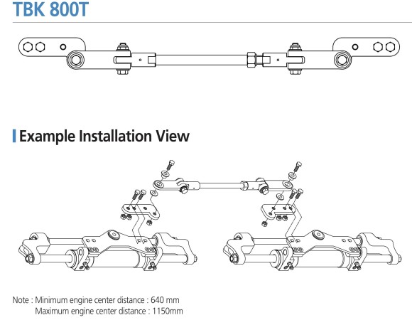 Тяга рулевая для соединения 2 цилиндров 3520, Sea First