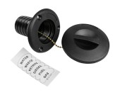 Горловина заливная для бензина, пластиковая, черная, под шланг 50 мм