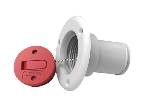 Горловина заливная для топлива, пластиковая, белая, под шланг 38 мм