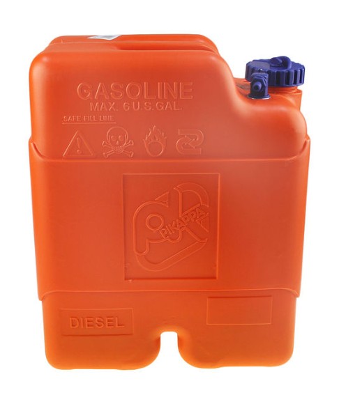 Бак топливный вертикальный переносной без указателя уровня в комплекте с переходником "елочка", 22 л