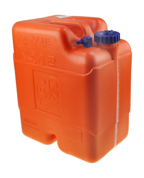 Бак топливный вертикальный переносной без указателя уровня в комплекте с переходником "елочка", 22 л