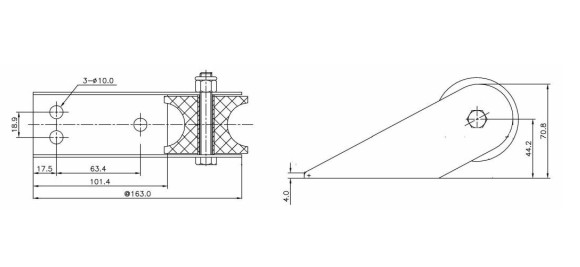 Роульс для якоря, 160x53 мм, Marine Rocket