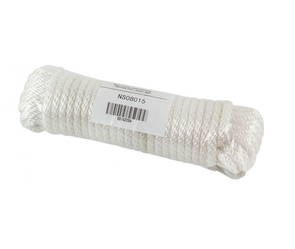 Веревка сплошного плетения d8мм, L15м белый, Marine Rocket Веревка сплошного плетения d8мм, L15м белый, Marine Rocket
