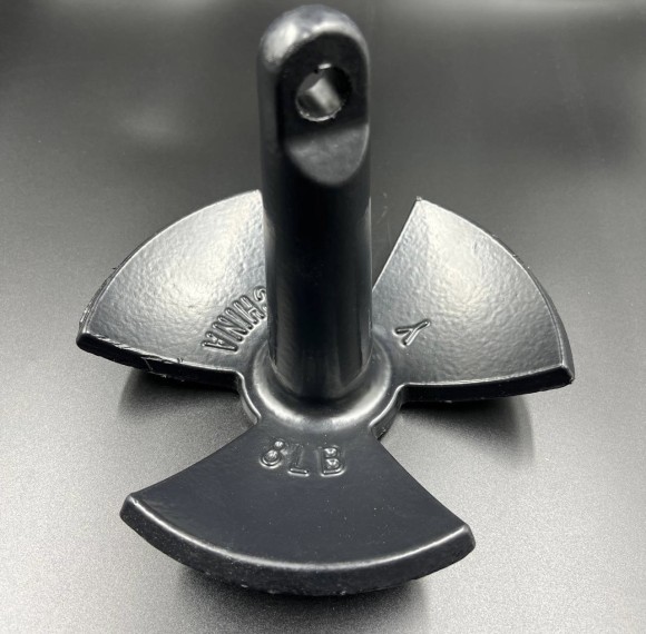 Якорь речной 3-х лепестковый (черный) с ПВХ покрытием 3.6кг (Allshine)