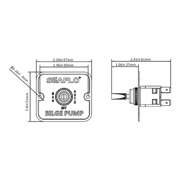 Панель с переключателем SeaFlo, 12V/24V трёхпозиционный Панель с переключателем SeaFlo, 12V/24V трёхпозиционный