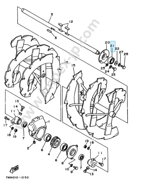 Подшипник cнегоуборочной  машины  YAMAHA  YT875E (1993, 0086, A)  YTG-40048-00