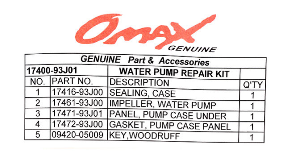Ремкомплект помпы Suzuki DF200-250, Omax