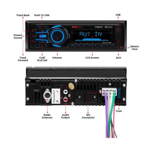 Морская магнитола BOSS MR1308UABK