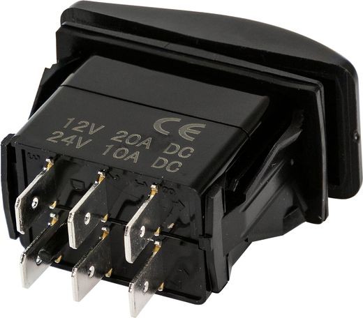 Переключатель трехпозиционный ON-OFF-ON 12В/20А 6р