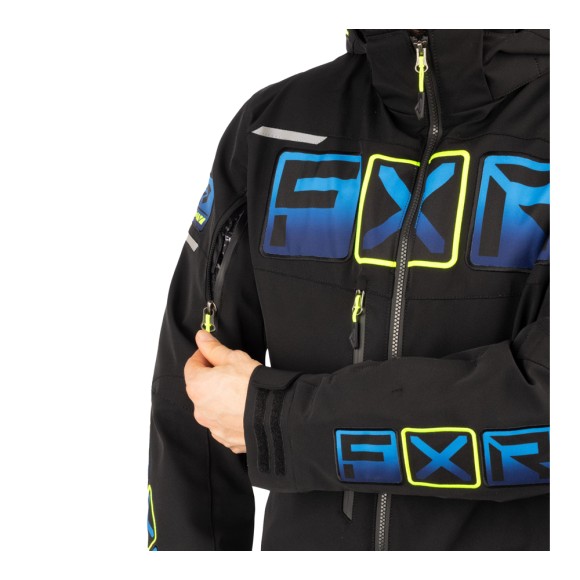 Комбинезон FXR Maverick без утеплителя Black/Blue/Hi Vis, XL Комбинезон FXR Maverick без утеплителя Black/Blue/Hi Vis, XL