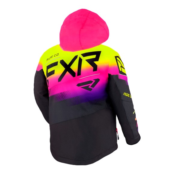 Детская куртка FXR Boost с утеплителем Black/Neon Fusion, 16