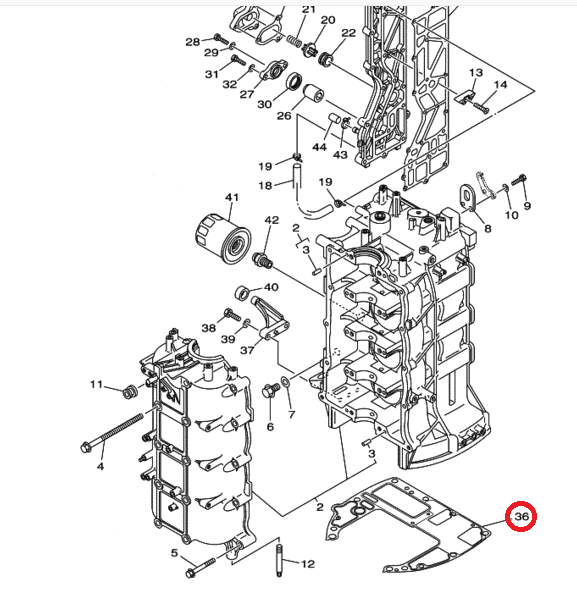 Прокладка под блок Yamaha F80-100 (67F-11351-00) (PREMARINE)
