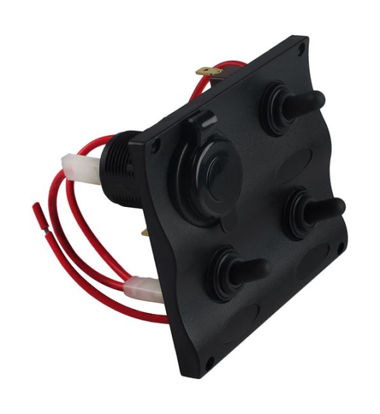 Панель бортового питания 3 переключателя, разъем прикуривателя