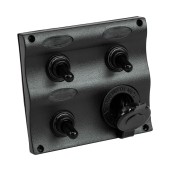 Панель бортового питания 3 переключателя, разъем прикуривателя Панель бортового питания 3 переключателя, разъем прикуривателя