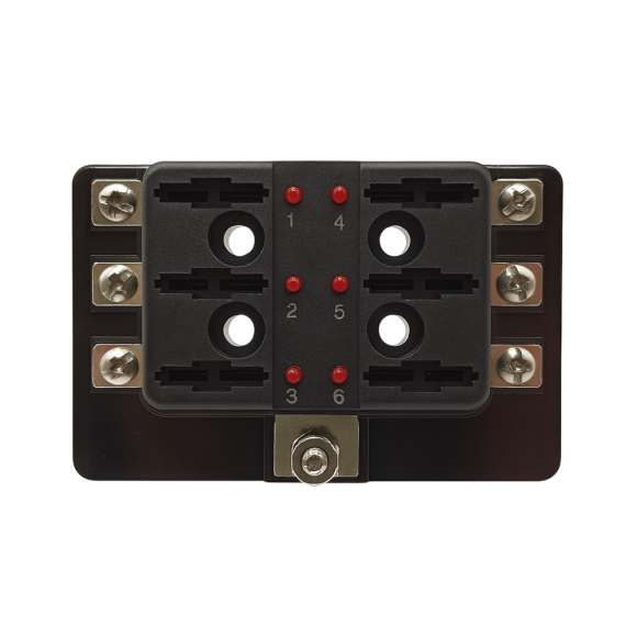 Блок предохранителей Skipper ножевой Винтовой зажим (М4), 6 цепей Блок предохранителей Skipper ножевой Винтовой зажим (М4), 6 цепей