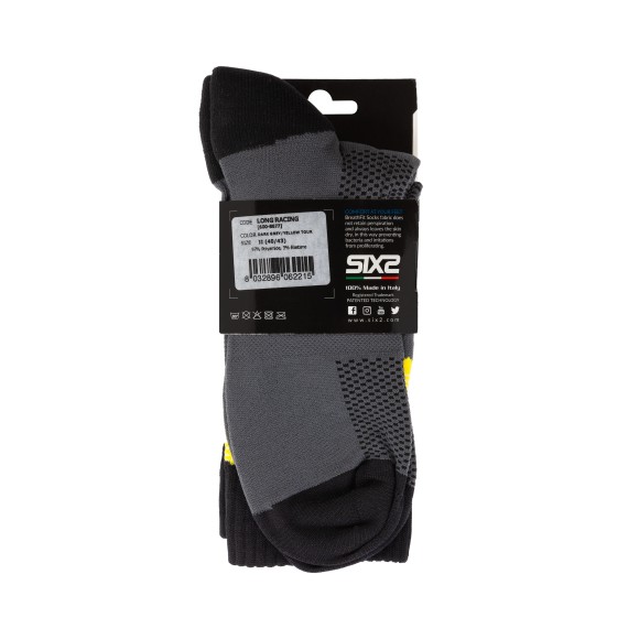 Носки SIXS LONG RACING Dark Grey/Yelow Tour, 40/43, Артикул: LORA-II-GRGI