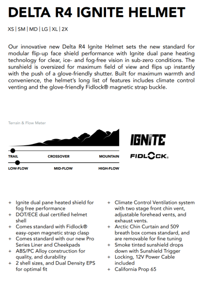 Шлем 509 Delta R4 с подогревом Storm Chaser, XS