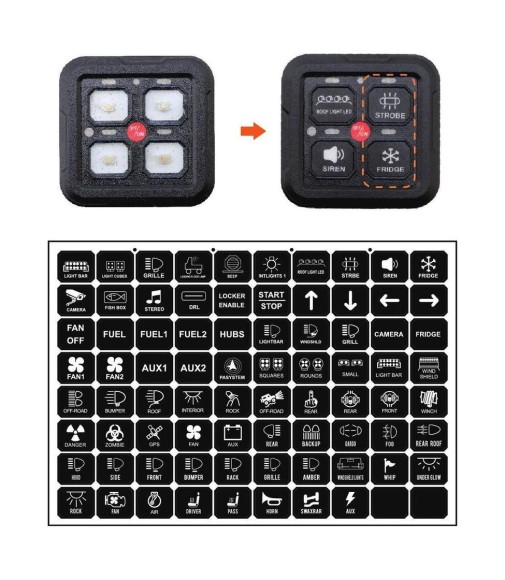 Панель управления (2 ряда, 4 кнопоки, RGB), Marine Rocket