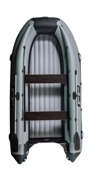 Надувная лодка ПВХ, RiverBoats RB 390 НДНД, ф/б, черно-серый Надувная лодка ПВХ, RiverBoats RB 390 НДНД, ф/б, черно-серый