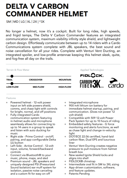 Шлем 509 Delta V Carbon Commander с подогревом Black Ops, MD Шлем 509 Delta V Carbon Commander с подогревом Black Ops, MD