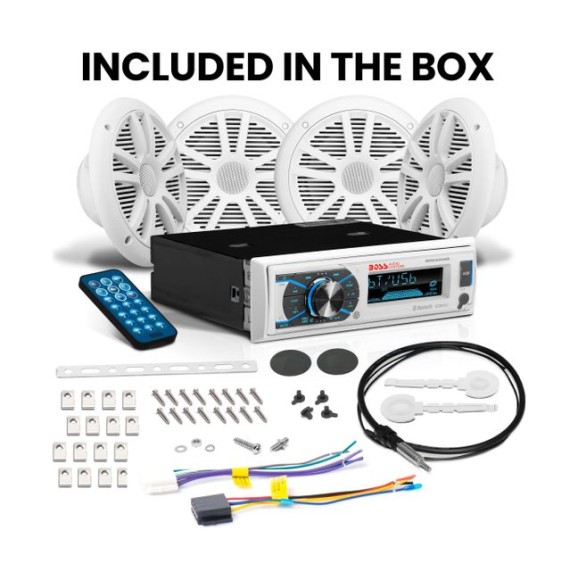 Морская аудиосистема 1DIN BOSS MCK632WB.64 (комплект4)