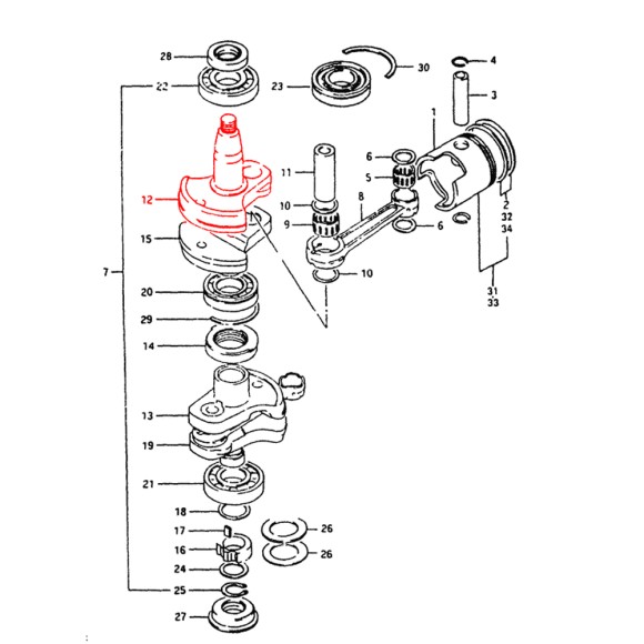 Щека (кривошип) коленвала Skipper для Suzuki DT40 Щека (кривошип) 1 Щека (кривошип) коленвала Skipper для Suzuki DT40 Щека (кривошип) 1