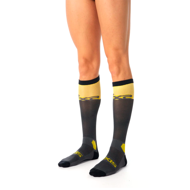 Носки SIXS LONG RACING Dark Grey/Yelow Tour, 44/47