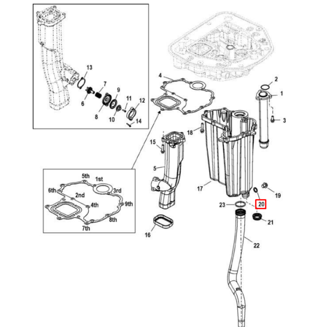 Прокладка масляной пробки на картер Mercury 135-400 VERADO (4-STROKE) (Mercury) QS