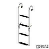 Трап складной с горизонтальным креплением, 4 черных ступени (ширина 270 мм.)