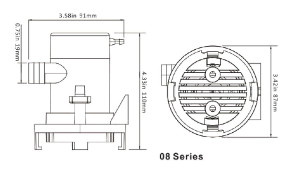 Помпа осушительная 12 В, 350GPH (1324,75 л/час), SeaFlo Помпа осушительная 12 В, 350GPH (1324,75 л/час), SeaFlo