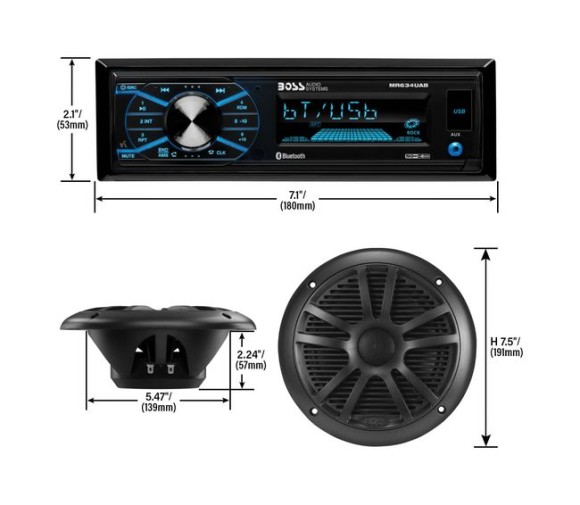 Морская аудиосистема BOSS MCBK634B.64 (комплект4) Морская аудиосистема BOSS MCBK634B.64 (комплект4)