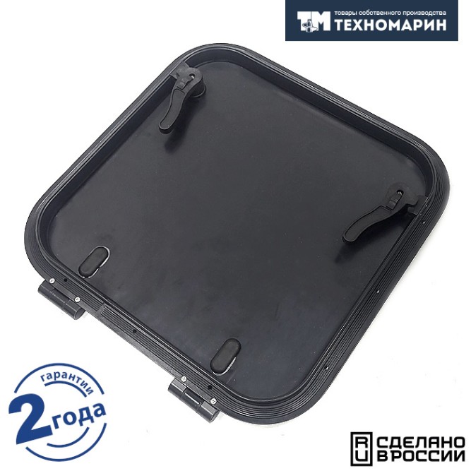 Люк палубный безрамный Пеликан 425x425 R75 (черное исполнение)