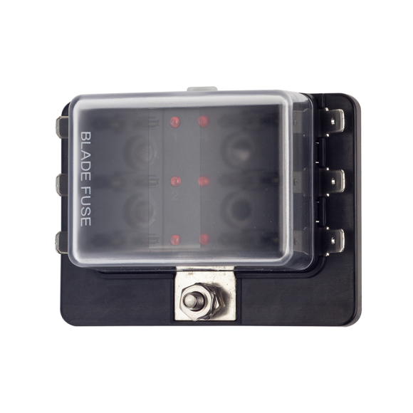 Блок предохранителей Skipper ножевой Быстрый зажим (0.25 дюйма), 6 цепей Блок предохранителей Skipper ножевой Быстрый зажим (0.25 дюйма), 6 цепей