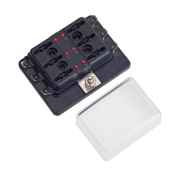 Блок предохранителей Skipper ножевой Быстрый зажим (0.25 дюйма), 6 цепей