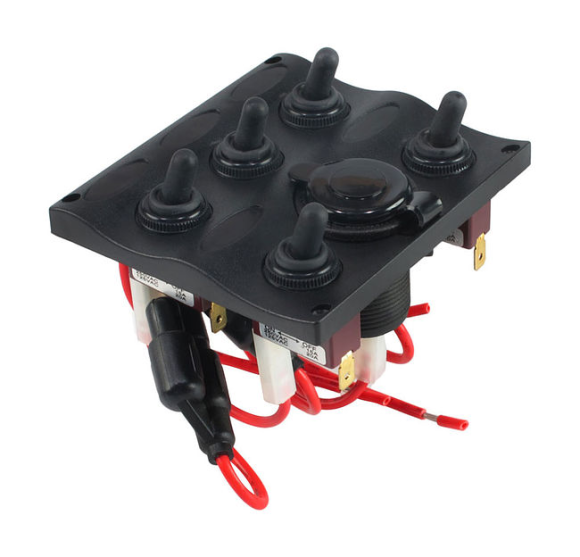 Панель бортового питания 5 переключателей, разъем прикуриватель