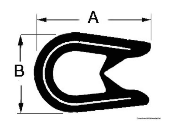 Профиль окантовочный, черный, 1,5-4 мм
