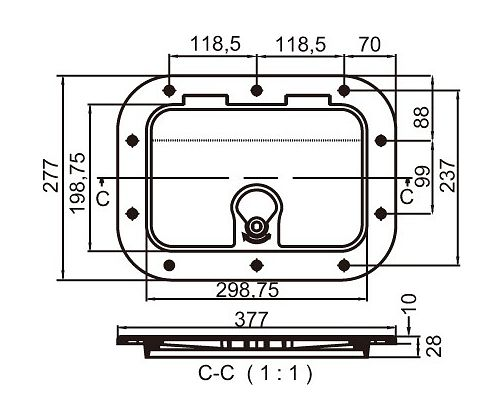 Люк смотровой 380 х 280 мм