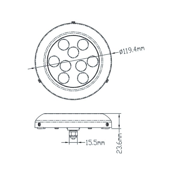 Фонарь подводный AAA, пластик синий