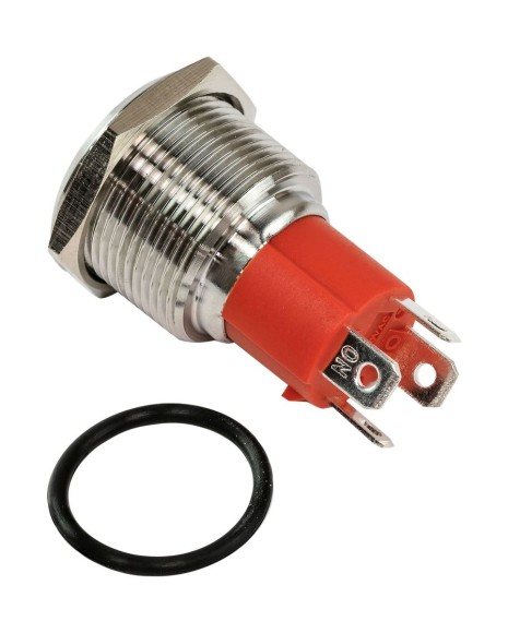 Кнопка без фиксации, подсветка, белая, 12 В, д. 19мм Кнопка без фиксации, подсветка, белая, 12 В, д. 19мм