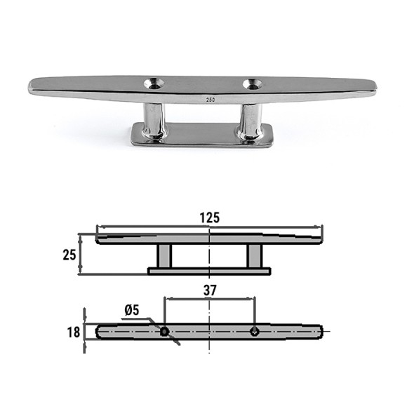 Утка швартовая 125мм прод.креп