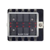 Блок предохранителей Skipper ножевой Быстрый зажим (0.25 дюйма), 10 цепей Блок предохранителей Skipper ножевой Быстрый зажим (0.25 дюйма), 10 цепей