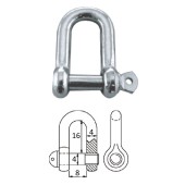 Скоба такелажная с винтовым пальцем 4 мм сталь AISI 316 Скоба такелажная с винтовым пальцем 4 мм сталь AISI 316