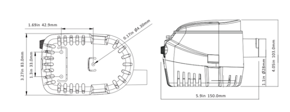 Помпа осушительная 12 В, 1100GPH (4163,5 л/час), автоматическая, SeaFlo Помпа осушительная 12 В, 1100GPH (4163,5 л/час), автоматическая, SeaFlo