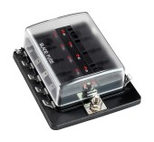 Блок на 10 предохранителей ATP/ATC/ATO с крышкой и индикацией, Marine Rocket Блок на 10 предохранителей ATP/ATC/ATO с крышкой и индикацией, Marine Rocket