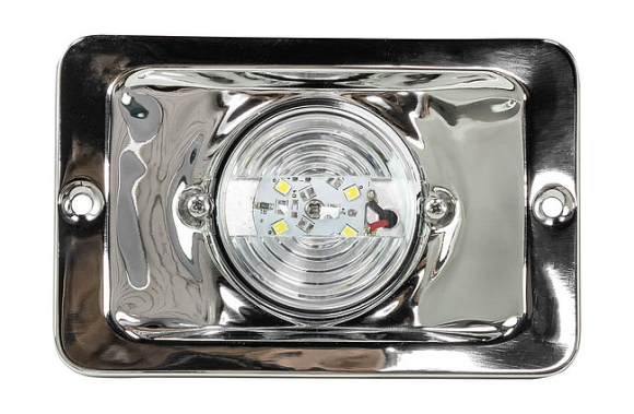 Огонь кормовой прямоугольный, светодиодный, нержавеющая сталь