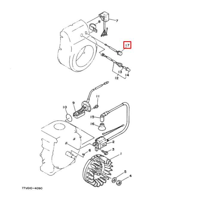 Выключатель двигателя бензинового генератора YAMAHA EF1200 EF1800 EF2600 1980-1985гг (796-82550-09)