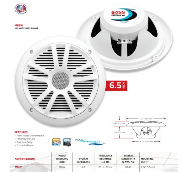 Морская акустика BOSS MR6W
